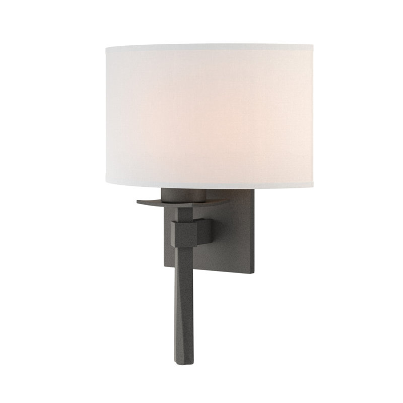 Beacon Hall Half Drum Shade Sconce, Natural Anna, Black
