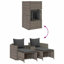 Ensemble de canapé de patio 5 pièces avec coussins empilables en rotin de polyester-1471295706