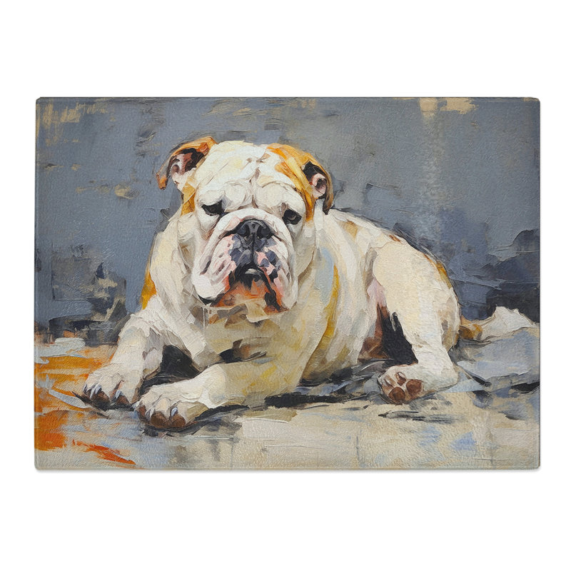 British Bulldog Gestural  Glass Chopping Board