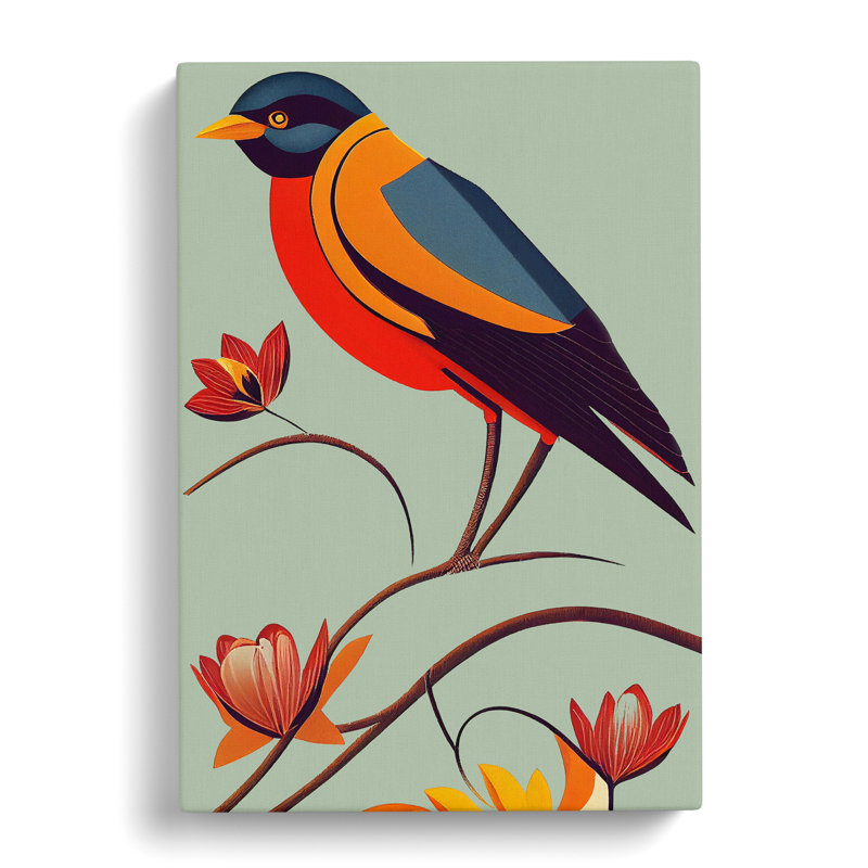 XC1022-1373X Cheerful Bird - Wrapped Canvas Print, 76cm H x 50cm W x 3cm D