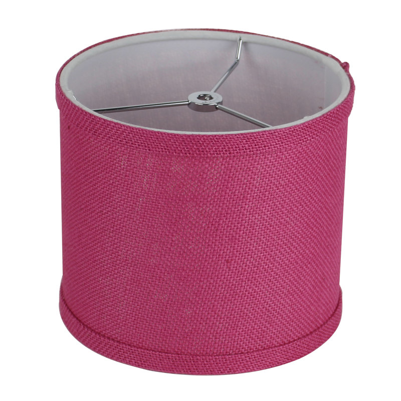 Abat-jour tambour en acrylique classique Ganya (araignée), Fuchsia, H 10 po x l 10 po x P 10 po