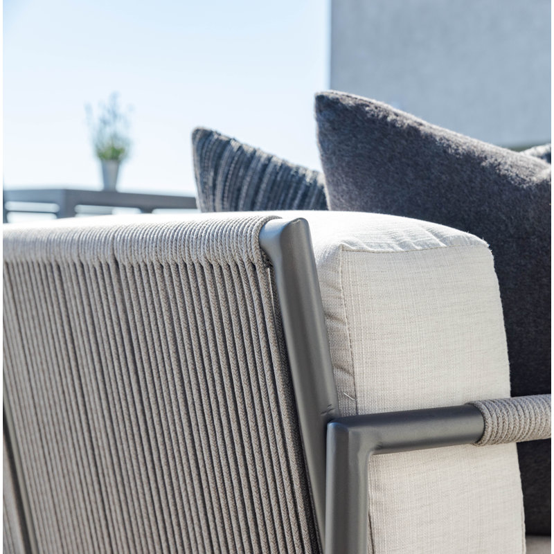 Pietra Outdoor 2 - Seat Loveseat, Echo Ash Sunbrella®