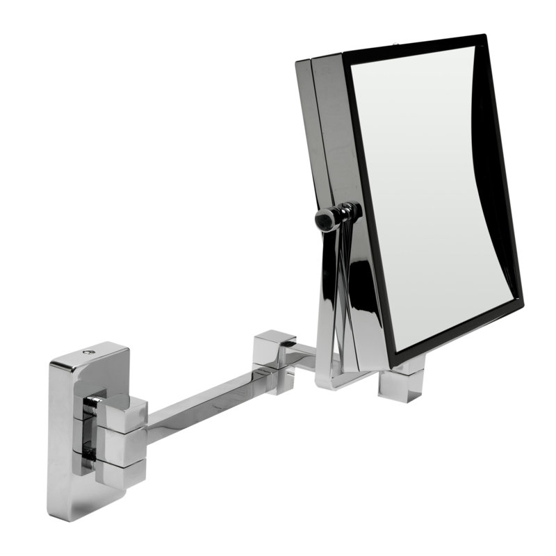Brass Flat Wall Mirror, Polished Chrome