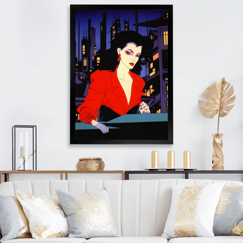 Pop Art Night Life Diva I, H 20 po x l 12 po x P 1 po, Cadre photo noir