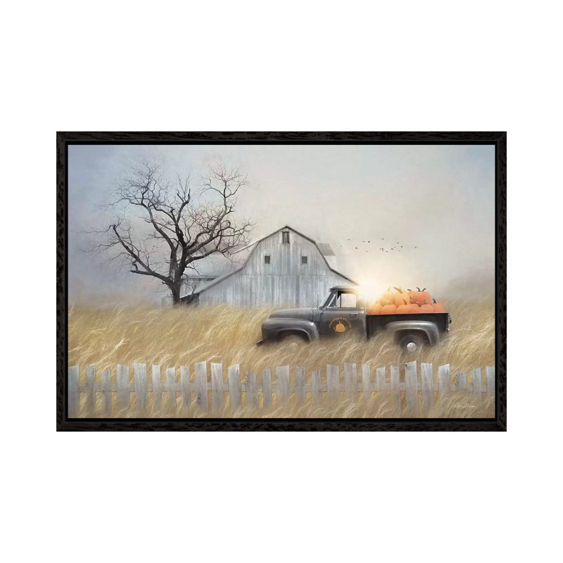 Fall Pumpkin Harvest by Lori Deiter - Wrapped Canvas Print, 101.6 cm H x 66.04 cm W, Black Framed