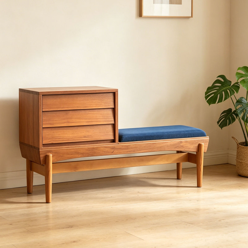 European style retro shoe storage bench
