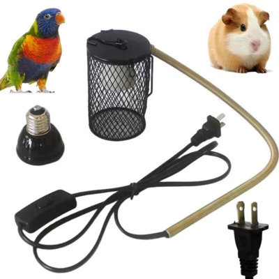Lampe chauffante en céramique anti-brûlure, abat-jour rampant pour oiseaux, reptile, ampoule 100 W
