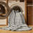 Washable Mist Gray White Striped Area Rug-420161850