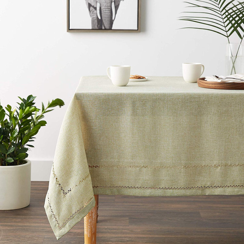 Shoreview Embroidered Vintage Tablecloth, 68" L x 54" W, Mint