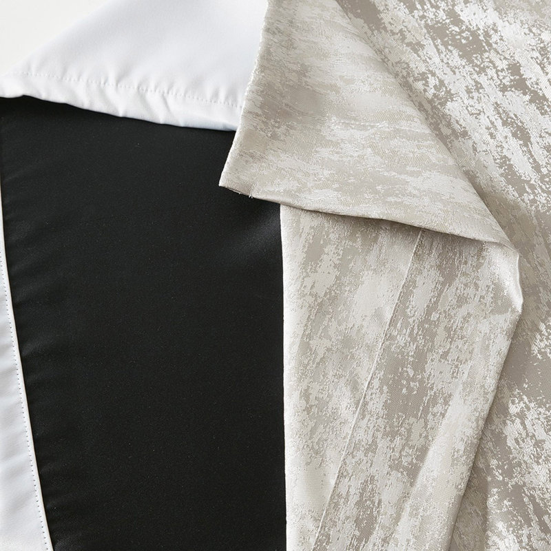 Jacquard Lined Total Blackout Rod Pocket/Back Tab Curtain Panel(Only 1 Pc Panel), 50" W x 95" L, Multicolor