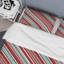 Motif rayé rouge et brun - Ensemble de housse de couette abstrait - Microfibre de polyester-2079807357