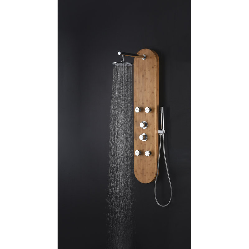 Natural Bamboo 52'' Shower Panel with Chrome Controls