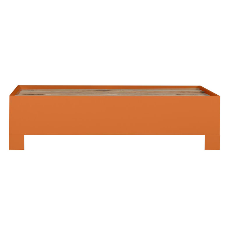 Silas King Platform Bed, Light Blue, King, Citrus Orange