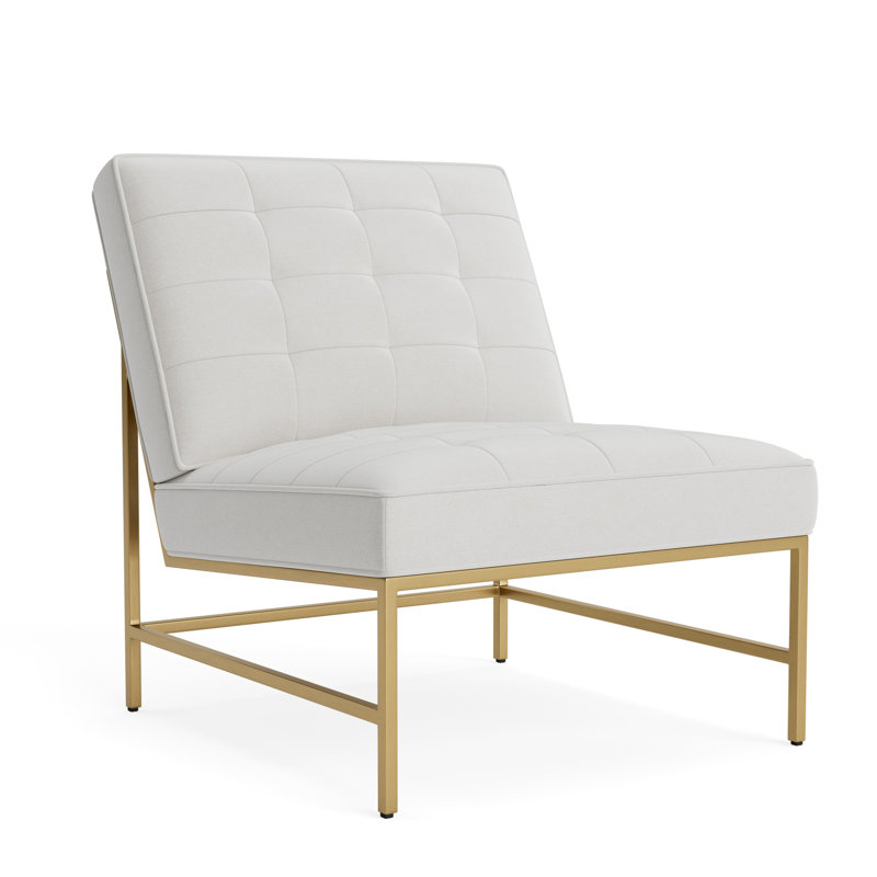 Major Chair, Performance Velvet - Silver, Brushed Brass