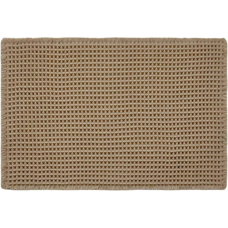 Tapis de bain gaufré, tapis de salle de bain Boho antidérapant lavable super absorbant à séchage rapide décor de salle de bain