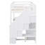 Lit mezzanine simple avec bureau en forme de L, tiroirs, armoire, escalier de rangement - Blanc d'escalade confortable et de haute qualité-226129919