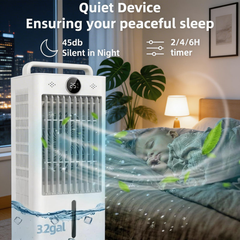Refroidisseur d'air par évaporation Swamp Cooler, 90 ° + 90 °, avec touche tactile et télécommande