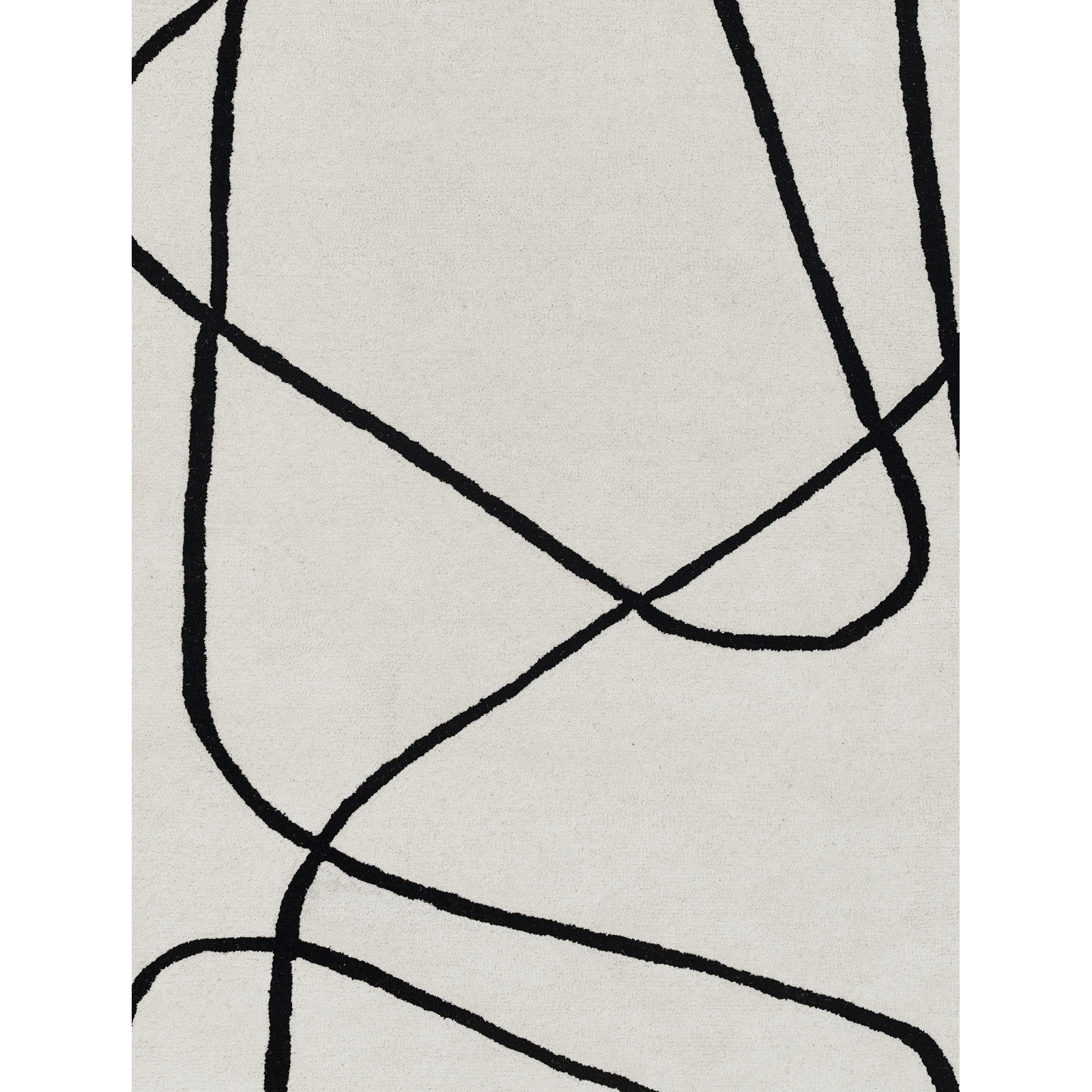 Whistler Hand Tufted Wool Ivory/Black Rug, Rectangle 8' x 10'
