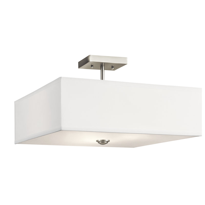 Shailene Semi Flush Mount, 11" H x 18" W x 18" D, Brushed Nickel