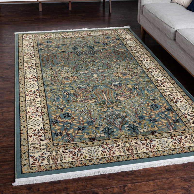 Jackson Oriental Blue Area Rug, Rectangle 4'1" x 6'1", Blue