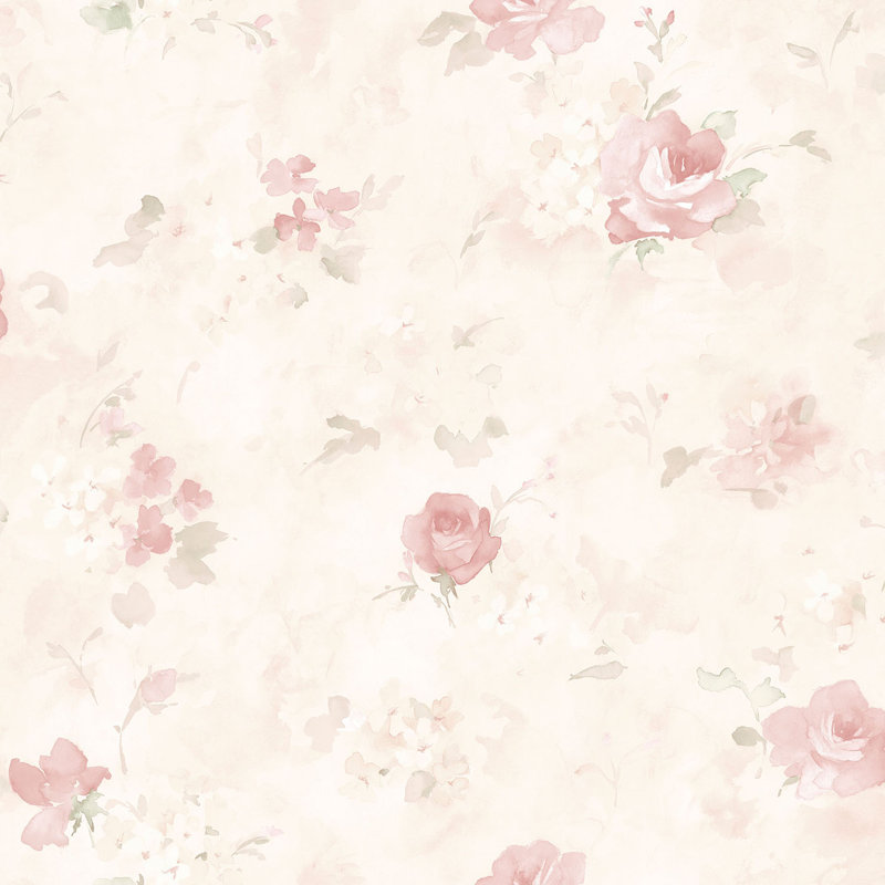 Garretson 1m x 52.8cm Wallpaper Roll, Pink/Grey