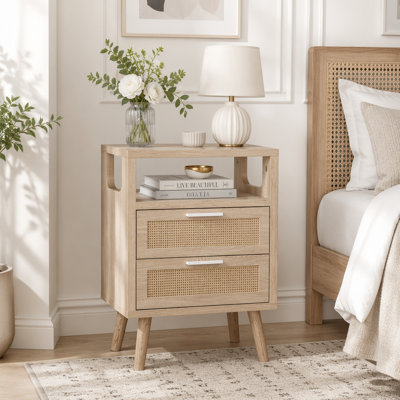 Set of 2 with 2 Drawers Nightstands