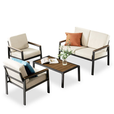 4 - Person Patio Conversation Set with Cushions