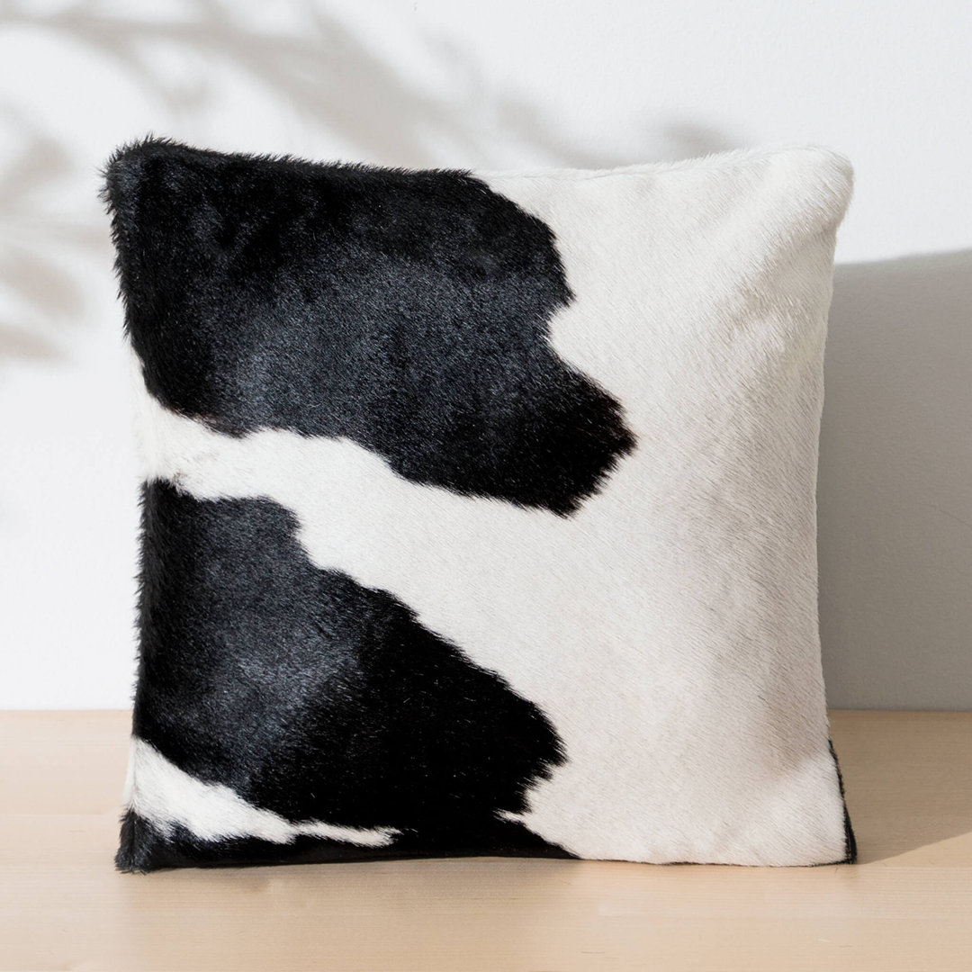 Cowhide Square Pillow Cover & Insert Pergamino 