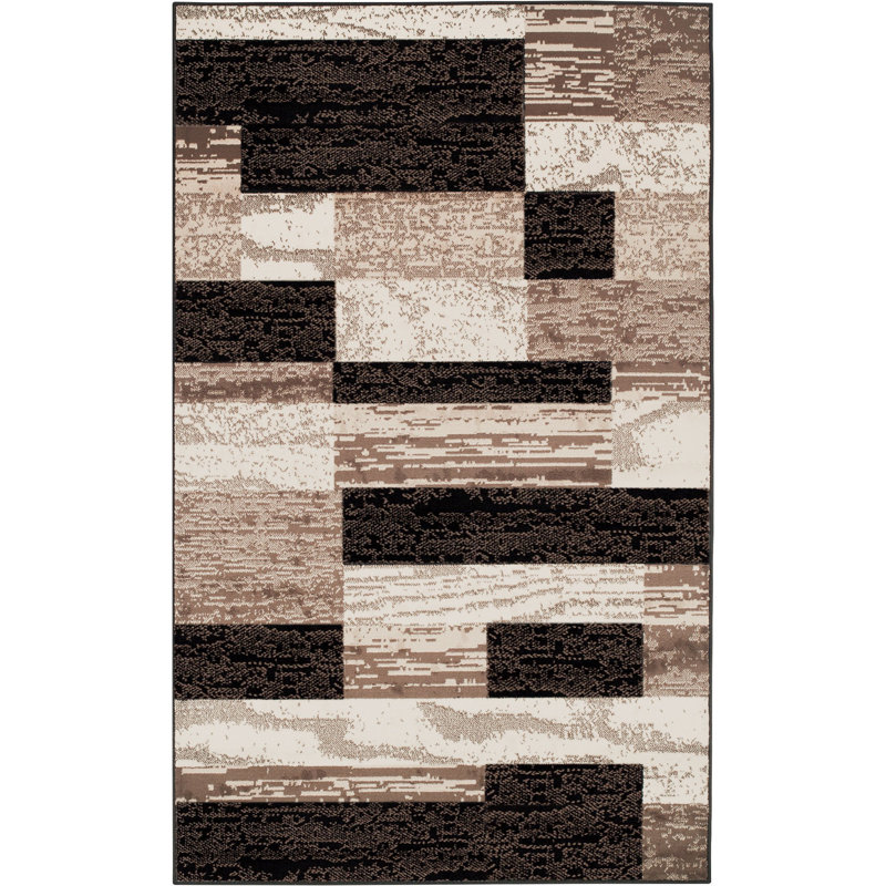 Valenti Contemporary Geometric Patchwork Indoor Area Rug or Runner, Rectangle 2' x 3'