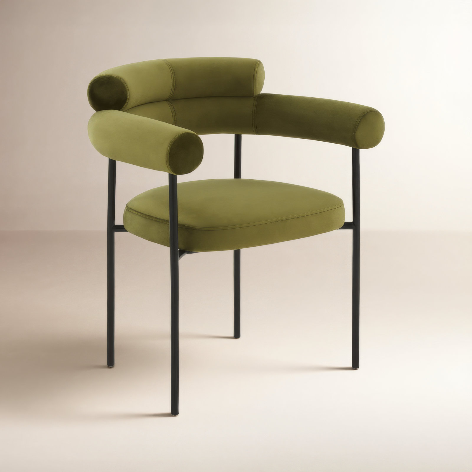 Bellport Dining Chair, Olive Green Velvet