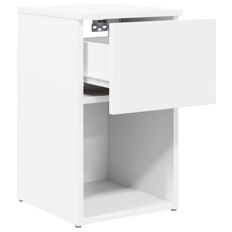 29cm W Manufactured Wood Bedside Table, White