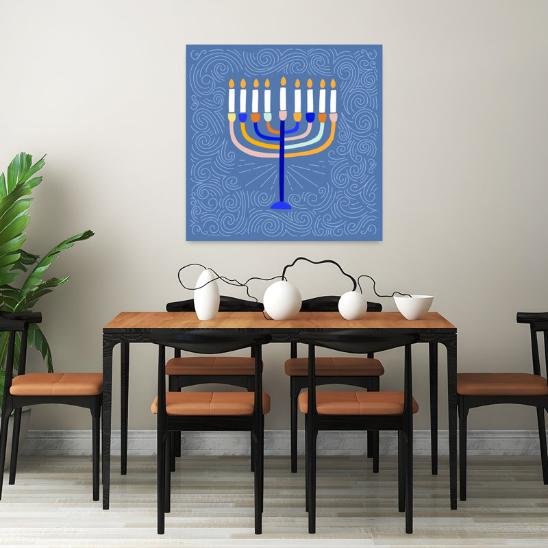 Deco Menorah Abstract Art contemporain, H 32 po x l 32 po