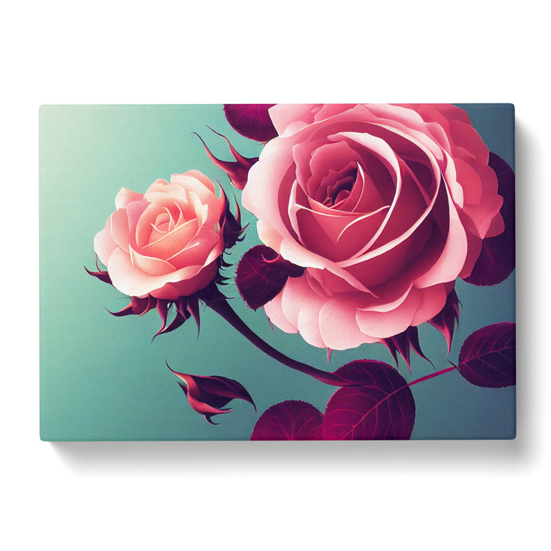 Magical Rose Flowers - Wrapped Canvas, 40cm H x 60cm W x 3cm D