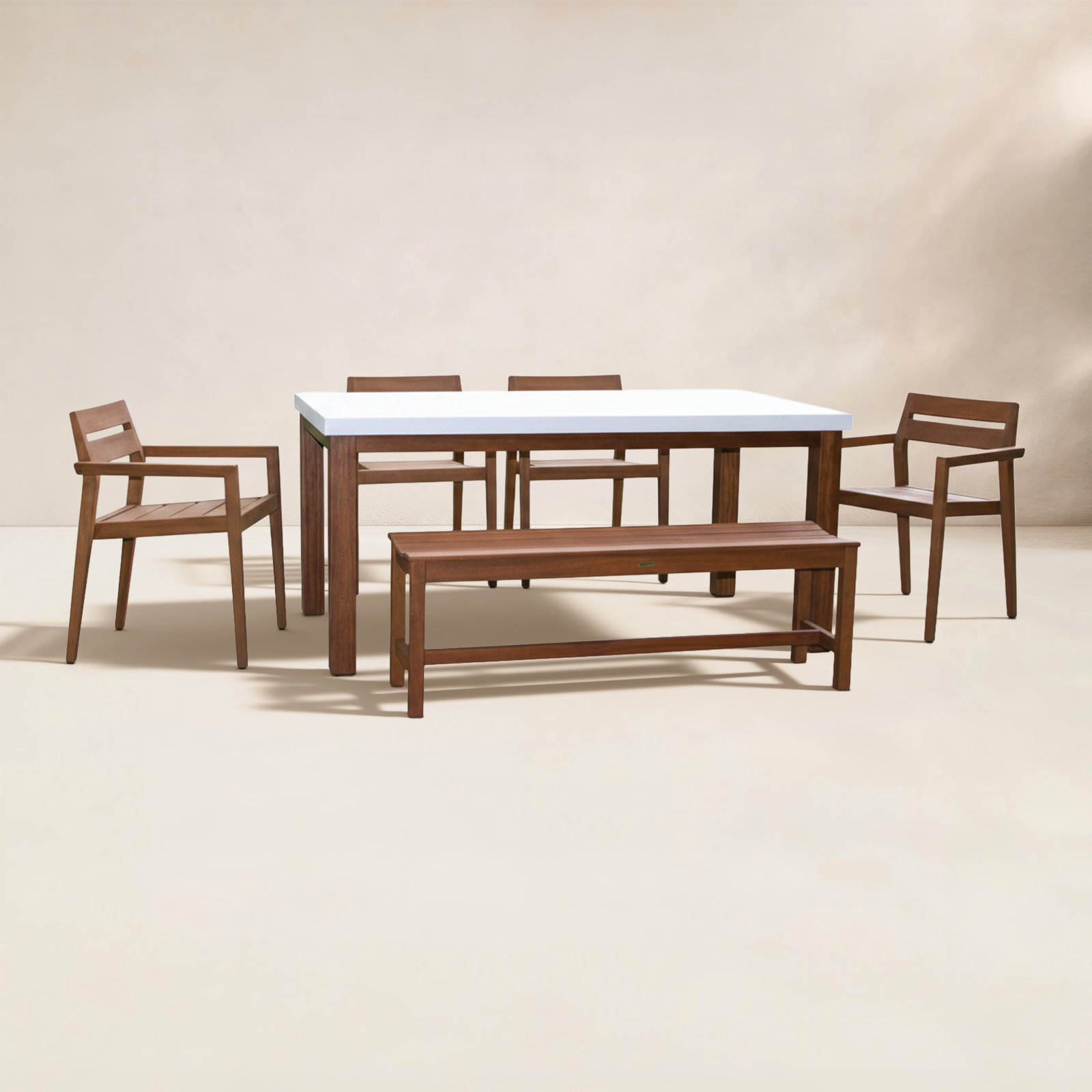 Kinsler 68" Eucalyptus Patio Dining Set