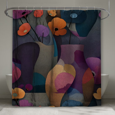 Rideau de douche floral - Bohème abstrait