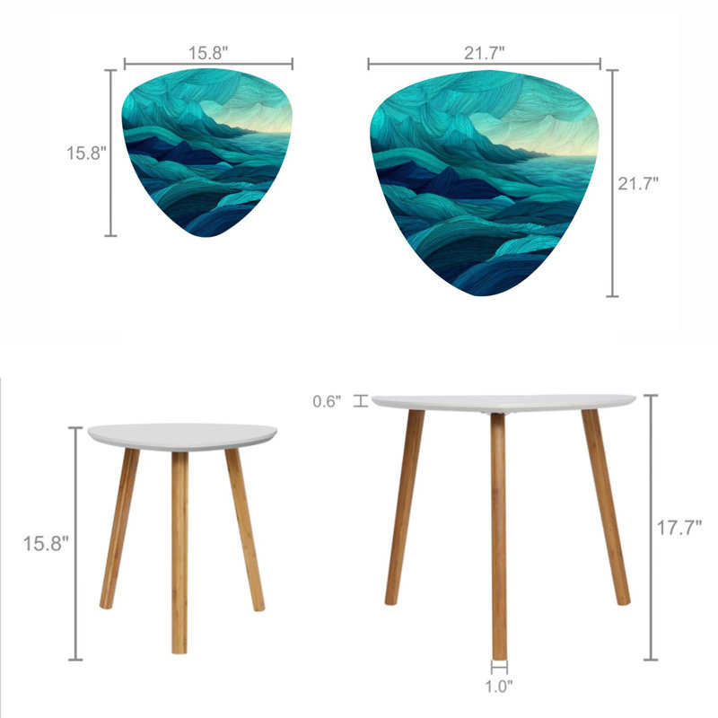 Ensemble de 2 tables basses gigognes Triangle