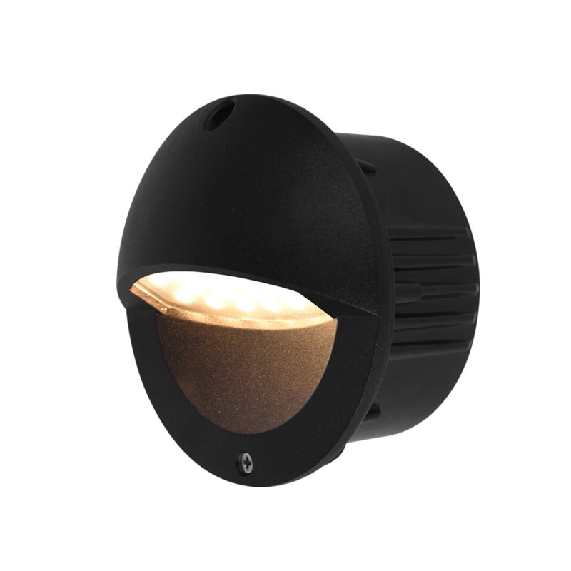 Matte Black 3-Watt LED Outdoor Pathway Step Light