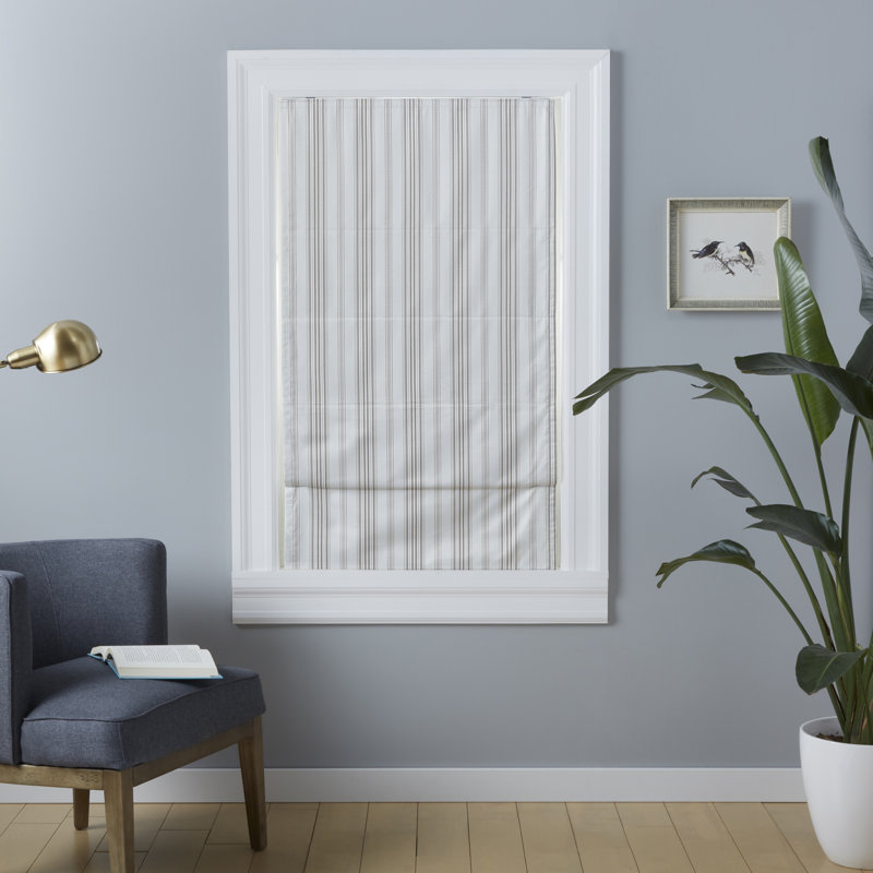 Exclusive Home Ricardo Total Blackout Roman Shade, 23" W x 64"L, Gray