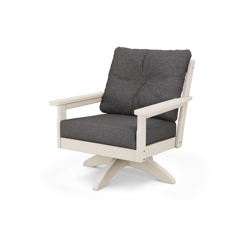 Chaise pivotante à assise profonde Lakeside Vineyard, Gris anthracite cendré, Sable