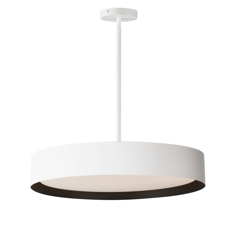 Luminaire suspendu 1 lumière Artyom, Blanc / noir