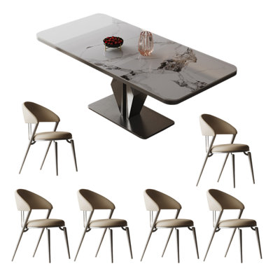 Modern simple rectangular dining table set