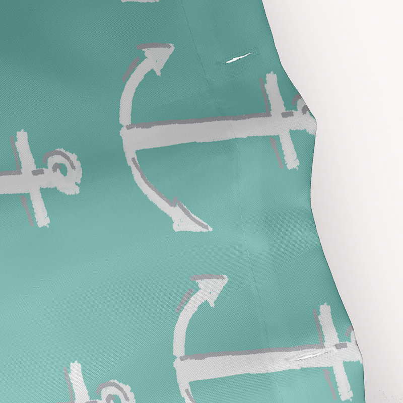 Rideau de douche simple Yancy, Aqua / gris