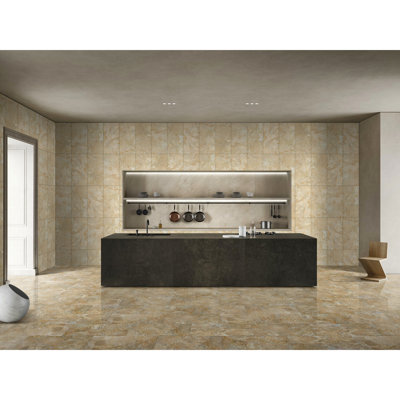 Beige+Gold Fs Textured Marble Wall Decor - 12*24 Inch, Luxury, European Style 12*24, Style, Luxury