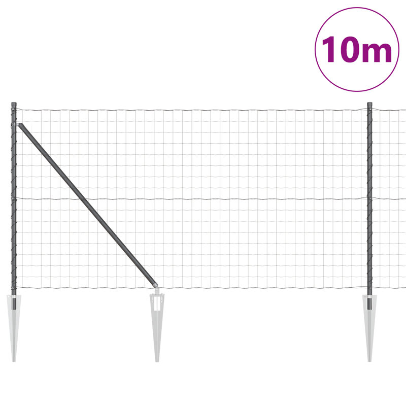 Fence with Post, Grey, 100 x 1000 x 0.2 cm