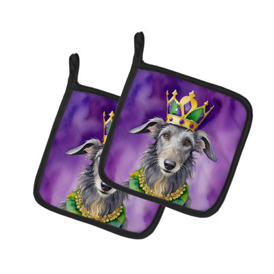 Paire de supports à casseroles Scottish Deerhound King of Mardi Gras
