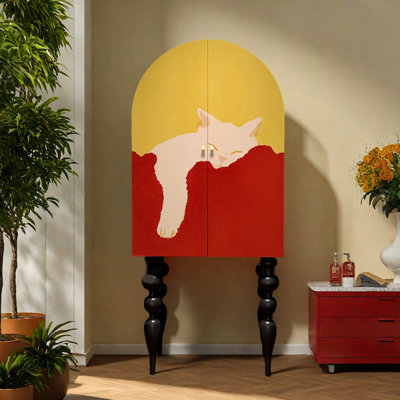 Armoire de rangement moderne à double porte en bois
