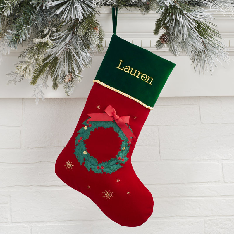 Chaussette de Noël traditionnelle avec couronne de Noël traditionnelle, Oui