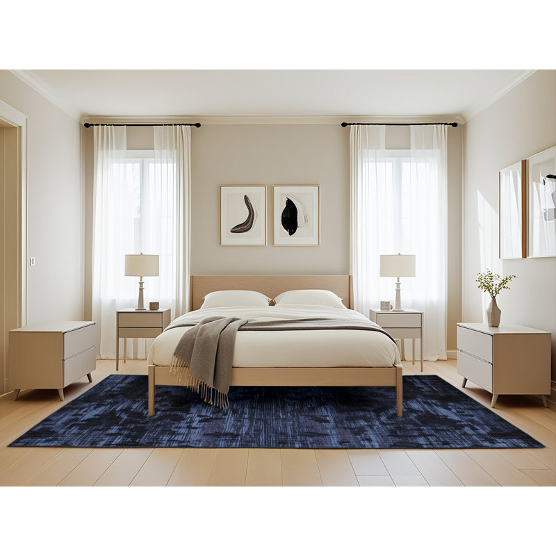 Tapis abstrait gris lavable à la machine, Rectangle de 5 pi x 8 pi