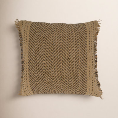 Carey Fringed Cotton Throw Pillow