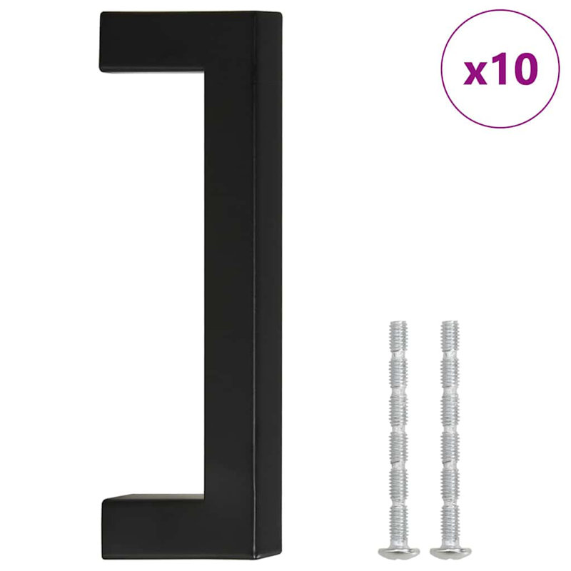 Acier inoxydable avec poignées d'armoire vidaXL, 6,3 po, Noir